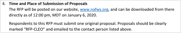RFP example - submission of proposals